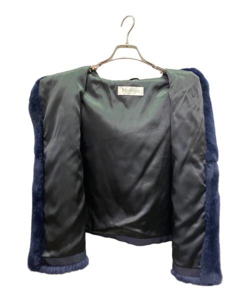 MaxMara（マックスマーラ）MaxMara (マックスマーラ) フーデットファーベスト ネイビー サイズ:Lの古着・服飾アイテム