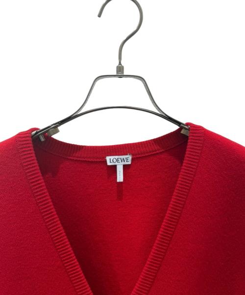 LOEWE（ロエベ）LOEWE (ロエベ) Draped Dress in Wool Blend（ウールブレンド ドレープドレス） レッド サイズ:Mの古着・服飾アイテム