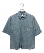 FENDIフェンディ）の古着「FFロゴ コットンシャツ」｜ライトブルー