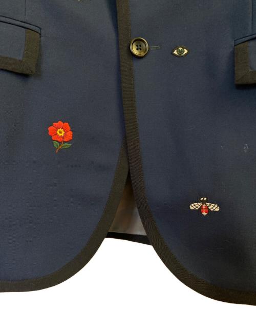 GUCCI（グッチ）GUCCI (グッチ) ナコ エンブロイダリー ジャケット ネイビー サイズ:46の古着・服飾アイテム