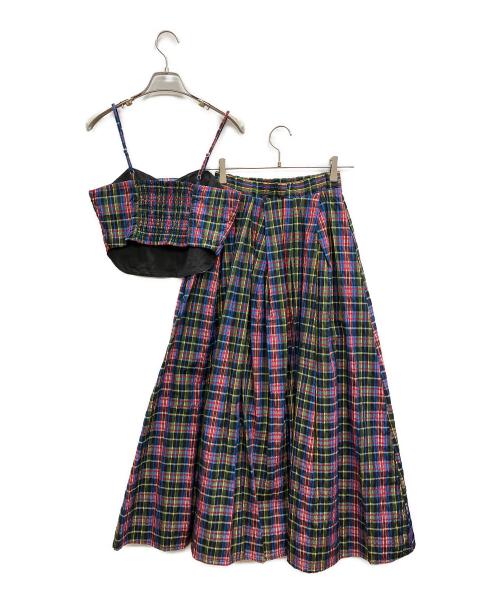 Ameri（アメリ）AMERI (アメリ) MEDI MANY WAY DEAR CHECK SET UP DRESS マルチカラー サイズ:Sの古着・服飾アイテム