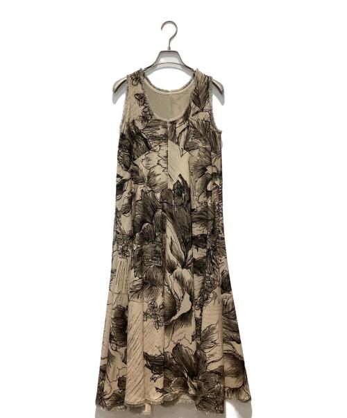 Ameri（アメリ）AMERI (アメリ) KEITA MARUYAMA (ケイタマルヤマ) VOLUME FLARE DRESS ベージュ サイズ:Sの古着・服飾アイテム