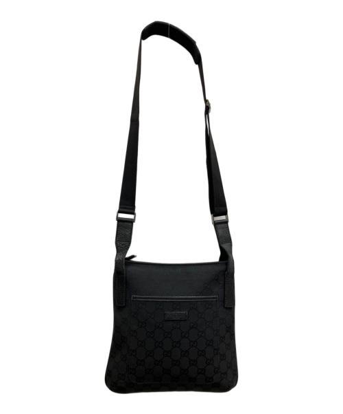 GUCCI（グッチ）GUCCI (グッチ) GGキャンバスショルダーバック ブラックの古着・服飾アイテム