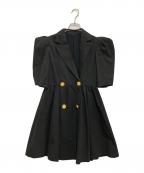 OBLIオブリ）の古着「ジャケットパワーショルダーワンピース」｜ブラック