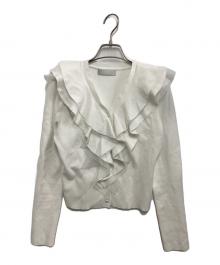 CELFORD（セルフォード）の古着「フリルニットカーディガン」｜ホワイト