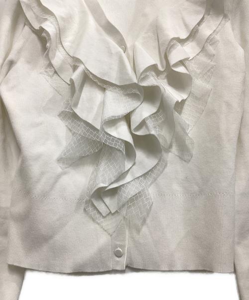 CELFORD（セルフォード）CELFORD (セルフォード) フリルニットカーディガン ホワイト サイズ:Freeの古着・服飾アイテム