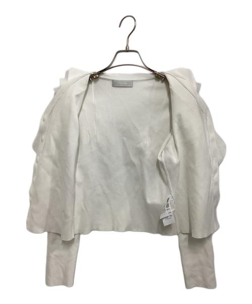 CELFORD（セルフォード）CELFORD (セルフォード) フリルニットカーディガン ホワイト サイズ:Freeの古着・服飾アイテム