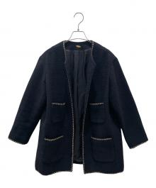 MUSE de Deuxieme Classe（ミューズ ドゥーズィエム クラス）の古着「Chain Tweed Jacket/ツイードジャケット」｜ブラック