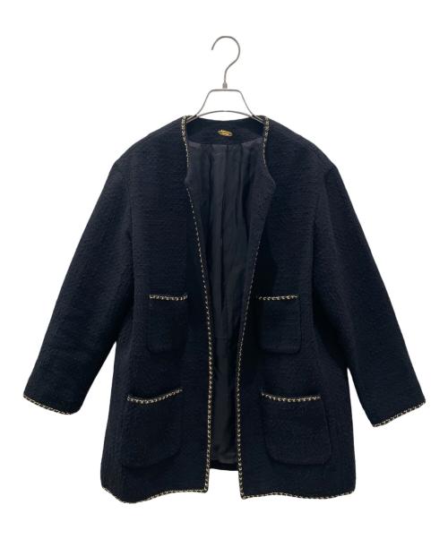 MUSE de Deuxieme Classe（ミューズ ドゥーズィエム クラス）MUSE de Deuxieme Classe (ミューズ ドゥーズィエム クラス) Chain Tweed Jacket/ツイードジャケット ブラック サイズ:FREEの古着・服飾アイテム