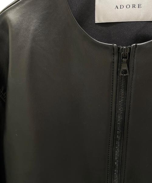 ADORE（アドーア）ADORE (アドーア) シンセティックレザージャケット ブラック サイズ:38の古着・服飾アイテム