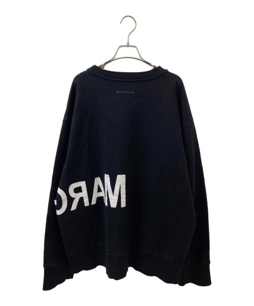 MM6 Maison Margiela（エムエムシックスメゾンマルジェラ）MM6 Maison Margiela (エムエムシックスメゾンマルジェラ) リバースロゴオーバーサイズスウェット ブラック サイズ:Lの古着・服飾アイテム
