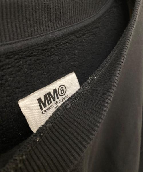 MM6 Maison Margiela（エムエムシックスメゾンマルジェラ）MM6 Maison Margiela (エムエムシックスメゾンマルジェラ) リバースロゴオーバーサイズスウェット ブラック サイズ:Lの古着・服飾アイテム
