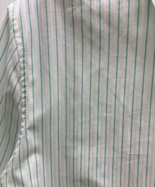 LOEWE（ロエベ）LOEWE (ロエベ) ストライプクロップドシャツ ホワイト×グリーン サイズ:36の古着・服飾アイテム