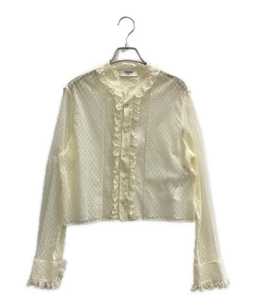 CELINE（セリーヌ）CELINE (セリーヌ) ロミー クロップドシャツ クリーム サイズ:42の古着・服飾アイテム