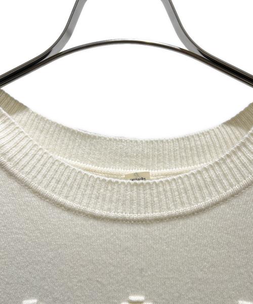 HERMES（エルメス）HERMES (エルメス) Chaine d'Ancre Striped Knit Sweater/シェーヌダンクルボーダーニット/3E2624D2 ホワイト×ネイビー サイズ:38の古着・服飾アイテム