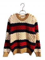 GUCCIグッチ）の古着「ボーダーニット」｜オフホワイト