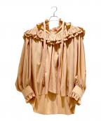Chloeクロエ）の古着「オーバーサイズ ラッフル トップ ブラウス/Oversized ruffle top/CH25WHT1400528540」｜Sand Brown