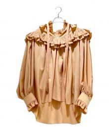 Chloe（クロエ）の古着「オーバーサイズ ラッフル トップ ブラウス/Oversized ruffle top/CH25WHT1400528540」｜Sand Brown