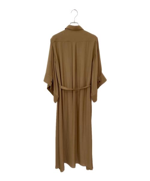 HYKE（ハイク）HYKE (ハイク) SHEER TWILL BELL-SLEEVE DRESS ブラウン サイズ:1の古着・服飾アイテム