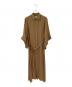 HYKE（ハイク）の古着「SHEER TWILL BELL-SLEEVE DRESS」｜ブラウン