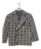 Vivienne Westwood RED LABELヴィヴィアンウエストウッドレッドレーベル）の古着「綿麻ギンガムチェックダブルブレストジャケット」｜ブラック