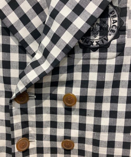 Vivienne Westwood RED LABEL（ヴィヴィアンウエストウッドレッドレーベル）Vivienne Westwood RED LABEL (ヴィヴィアンウエストウッドレッドレーベル) 綿麻ギンガムチェックダブルブレストジャケット ブラック サイズ:02の古着・服飾アイテム