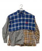 Vivienne Westwood RED LABELヴィヴィアンウエストウッドレッドレーベル）の古着「トリプルチェックブロッキングディタッチャブルシャツ」｜ブルー