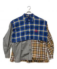 Vivienne Westwood RED LABEL（ヴィヴィアンウエストウッドレッドレーベル）の古着「トリプルチェックブロッキングディタッチャブルシャツ」｜ブルー