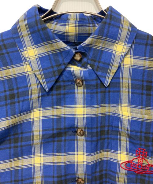 Vivienne Westwood RED LABEL（ヴィヴィアンウエストウッドレッドレーベル）Vivienne Westwood RED LABEL (ヴィヴィアンウエストウッドレッドレーベル) トリプルチェックブロッキングディタッチャブルシャツ ブルー サイズ:00の古着・服飾アイテム