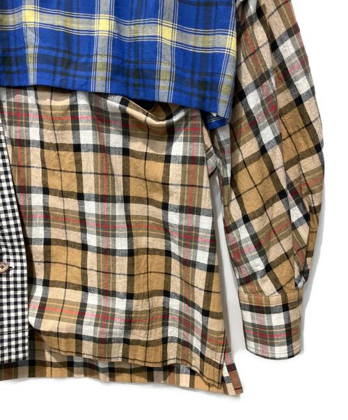 Vivienne Westwood RED LABEL（ヴィヴィアンウエストウッドレッドレーベル）Vivienne Westwood RED LABEL (ヴィヴィアンウエストウッドレッドレーベル) トリプルチェックブロッキングディタッチャブルシャツ ブルー サイズ:00の古着・服飾アイテム
