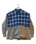 Vivienne Westwood RED LABEL（ヴィヴィアンウエストウッドレッドレーベル）の古着「トリプルチェックブロッキングディタッチャブルシャツ」｜ブルー