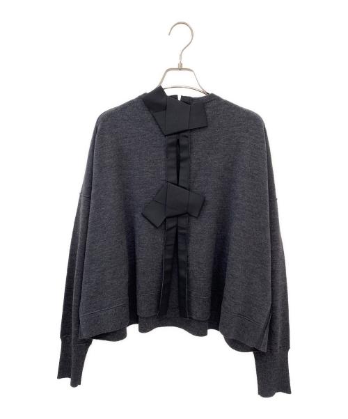 Curensology（カレンソロジー）Curensology (カレンソロジー) ファインウールバックリボンプルオーバー グレー サイズ:Freeの古着・服飾アイテム