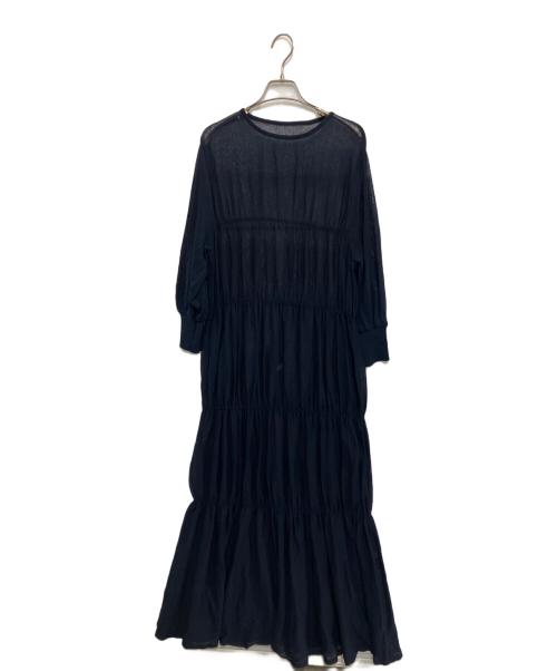 ADORE（アドーア）ADORE (アドーア) ティアードハイゲージシャーリングワンピース ネイビー サイズ:38の古着・服飾アイテム