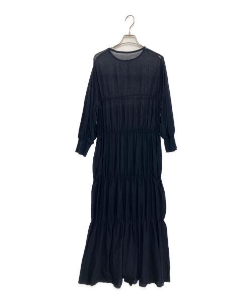 ADORE（アドーア）ADORE (アドーア) ティアードハイゲージシャーリングワンピース ネイビー サイズ:38の古着・服飾アイテム