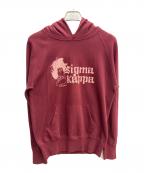 WAREHOUSEウエアハウス）の古着「セカンドハンド ウォッシュ加工 プリントパーカー  SIGMA KAPPA」｜レッド