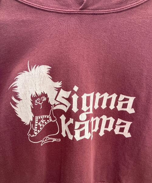 WAREHOUSE（ウエアハウス）WAREHOUSE (ウエアハウス) セカンドハンド ウォッシュ加工 プリントパーカー  SIGMA KAPPA レッド サイズ:Sの古着・服飾アイテム