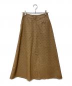 Ameriアメリ）の古着「DOT FLOCKY LEATHER SKIRT」｜ベージュ