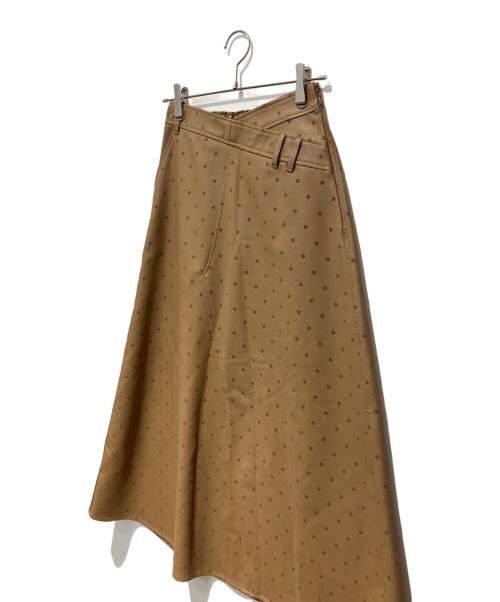 Ameri（アメリ）Ameri (アメリ) DOT FLOCKY LEATHER SKIRT ベージュ サイズ:Mの古着・服飾アイテム