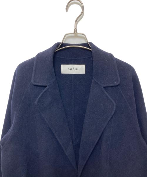 SOEJU（ソージュ）SOEJU (ソージュ) ウールリバーローブコート ネイビー サイズ:Mの古着・服飾アイテム