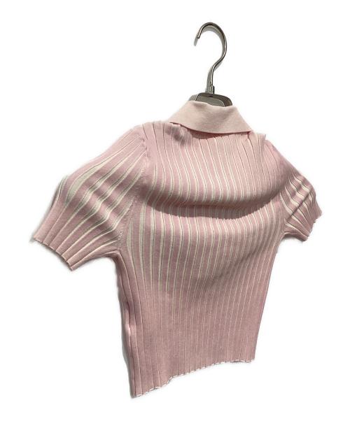 T by ALEXANDER WANG（ティーバイアレキサンダーワン）T by ALEXANDER WANG (ティーバイアレキサンダーワン) RIBBED S/S POLO PULLOVER ピンク サイズ:XSの古着・服飾アイテム