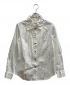 Vivienne Westwood RED LABELヴィヴィアンウエストウッドレッドレーベル）の古着「ストライプボウタイブラウス」｜ホワイト
