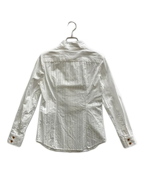 Vivienne Westwood RED LABEL（ヴィヴィアンウエストウッドレッドレーベル）Vivienne Westwood RED LABEL (ヴィヴィアンウエストウッドレッドレーベル) ストライプボウタイブラウス ホワイト サイズ:1の古着・服飾アイテム