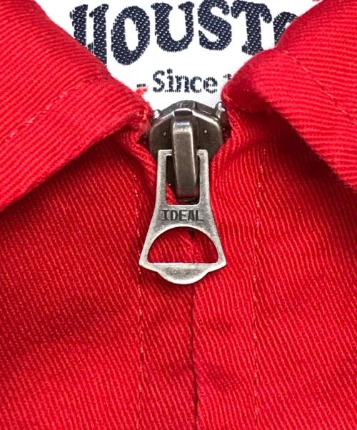 HOUSTON（ヒューストン）HOUSTON (ヒューストン) 刺繍ハリントンジャケット レッド サイズ:Lの古着・服飾アイテム