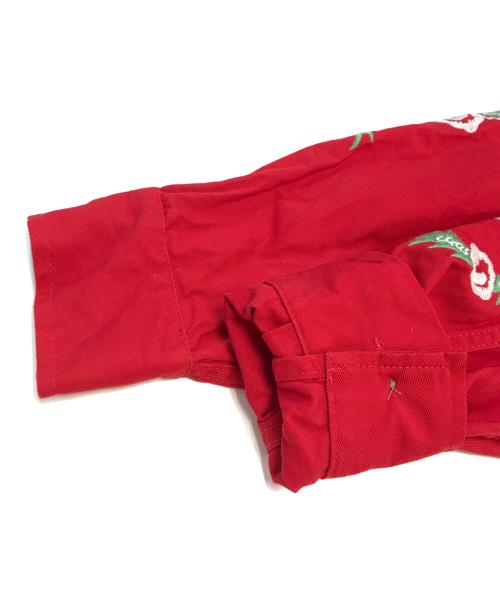 HOUSTON（ヒューストン）HOUSTON (ヒューストン) 刺繍ハリントンジャケット レッド サイズ:Lの古着・服飾アイテム