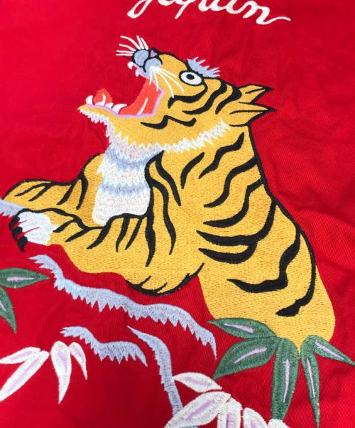 HOUSTON（ヒューストン）HOUSTON (ヒューストン) 刺繍ハリントンジャケット レッド サイズ:Lの古着・服飾アイテム