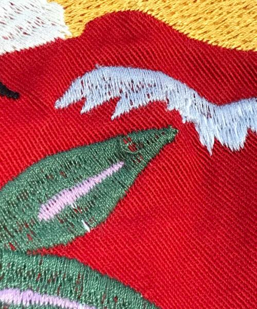 HOUSTON（ヒューストン）HOUSTON (ヒューストン) 刺繍ハリントンジャケット レッド サイズ:Lの古着・服飾アイテム