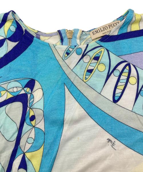 Emilio Pucci（エミリオ プッチ）Emilio Pucci (エミリオ プッチ) シルク混カットソー ブルー サイズ:38の古着・服飾アイテム