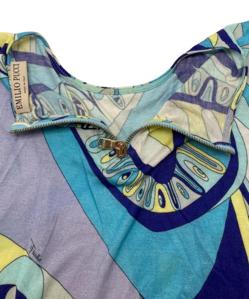 Emilio Pucci（エミリオ プッチ）Emilio Pucci (エミリオ プッチ) シルク混カットソー ブルー サイズ:38の古着・服飾アイテム