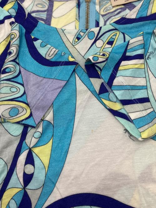 Emilio Pucci（エミリオ プッチ）Emilio Pucci (エミリオ プッチ) シルク混カットソー ブルー サイズ:38の古着・服飾アイテム
