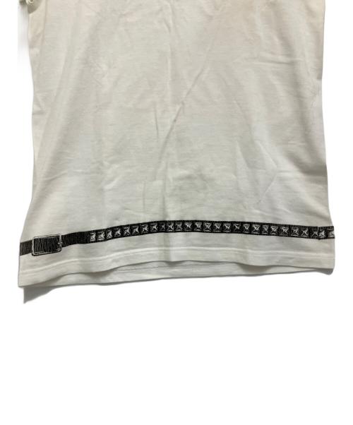 NUMBER (N)INE（ナンバーナイン）NUMBER (N)INE (ナンバーナイン) ベルトプリントTシャツ ホワイト サイズ:2の古着・服飾アイテム